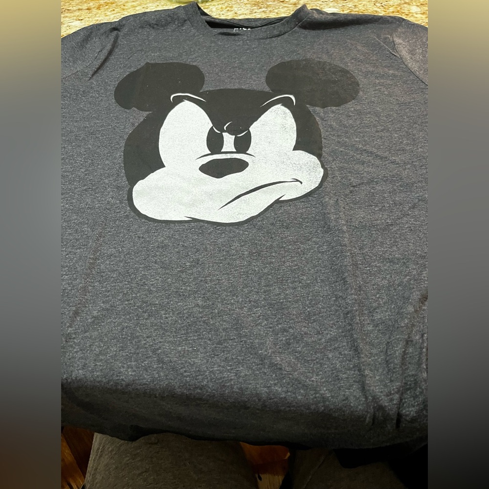 Disney Gray Mickey Mouse T-Shirt short sleeved